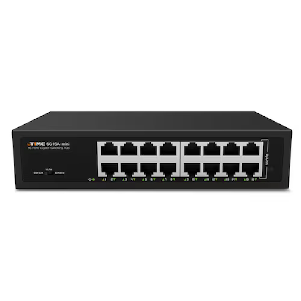 ipTIME SG16A-mini 16포트 기가비트 스위칭허브 스위치허브 인터넷 랜 선 분배기 (SG16SE-mini 후속) : 애플준웍스