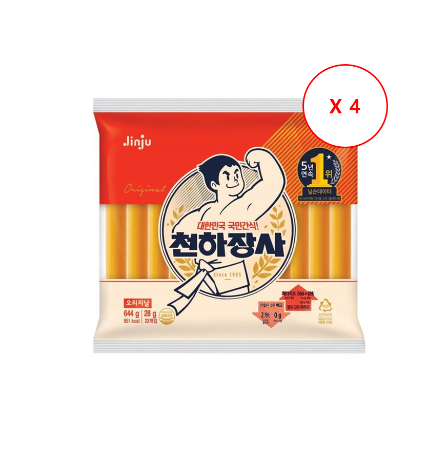 대한민국 국민간식 진주햄 천하장사 오리지날 23입(644g), 4개 : 이레마켓몰