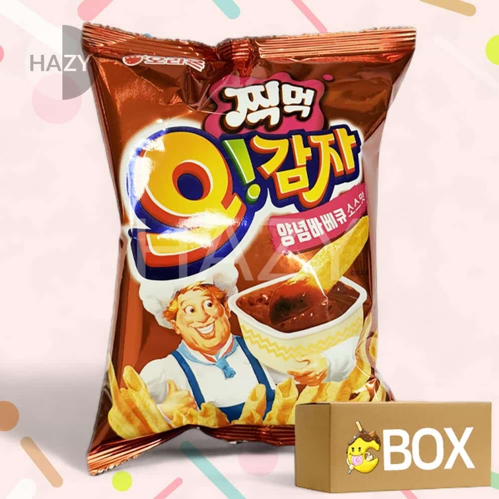 헤이지 오리온 찍먹 오감자 양념바베큐소스맛 75gX16개 1박스 감자 스낵 탕비실 과자 : 헤이지01