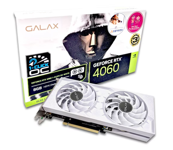 GALAX 지포스 RTX4060 WHITE OC D6 8GB : 주식회사 샤인컴 코퍼레이션
