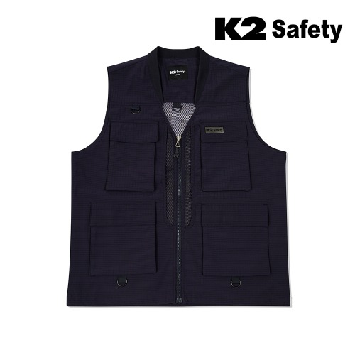 VE-2603(NA) K2 조끼 폴리에스터83+폴리우레탄15+제전2 네이비 : 다원용품몰