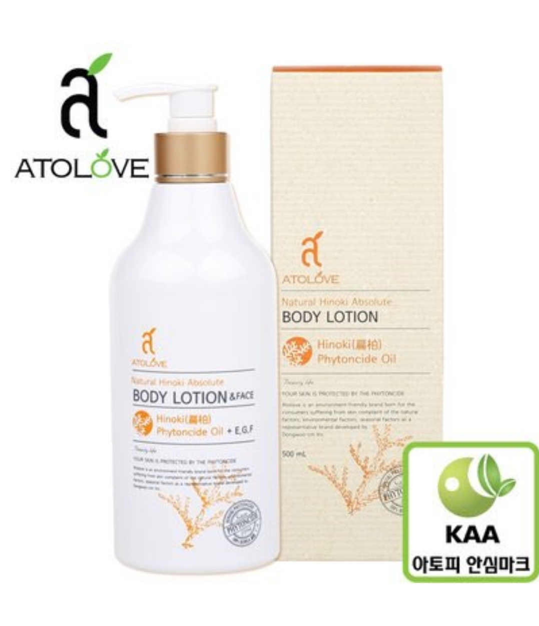 아토러브 내추럴 히노끼 앱솔루트 편백 바디&페이스 로션 (500ml / 4개) 천연 편백 피톤치드 추출 특허 기술 편백 피톤치드 높은 항균력과 치유력... 