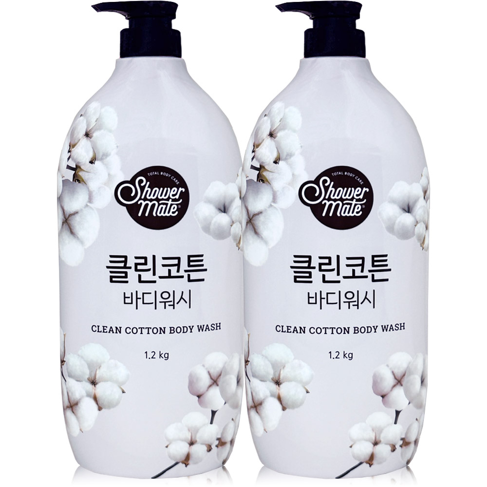 샤워메이트 바디워시 클린코튼 1200ml x 2개 : 지누지누