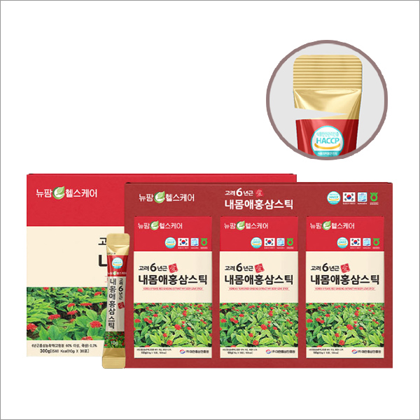 6년근 홍삼과 전통 원료 16종 함유 활력증진 고려6년근 내몸애 홍삼스틱 10gx30포 : 스콜하티