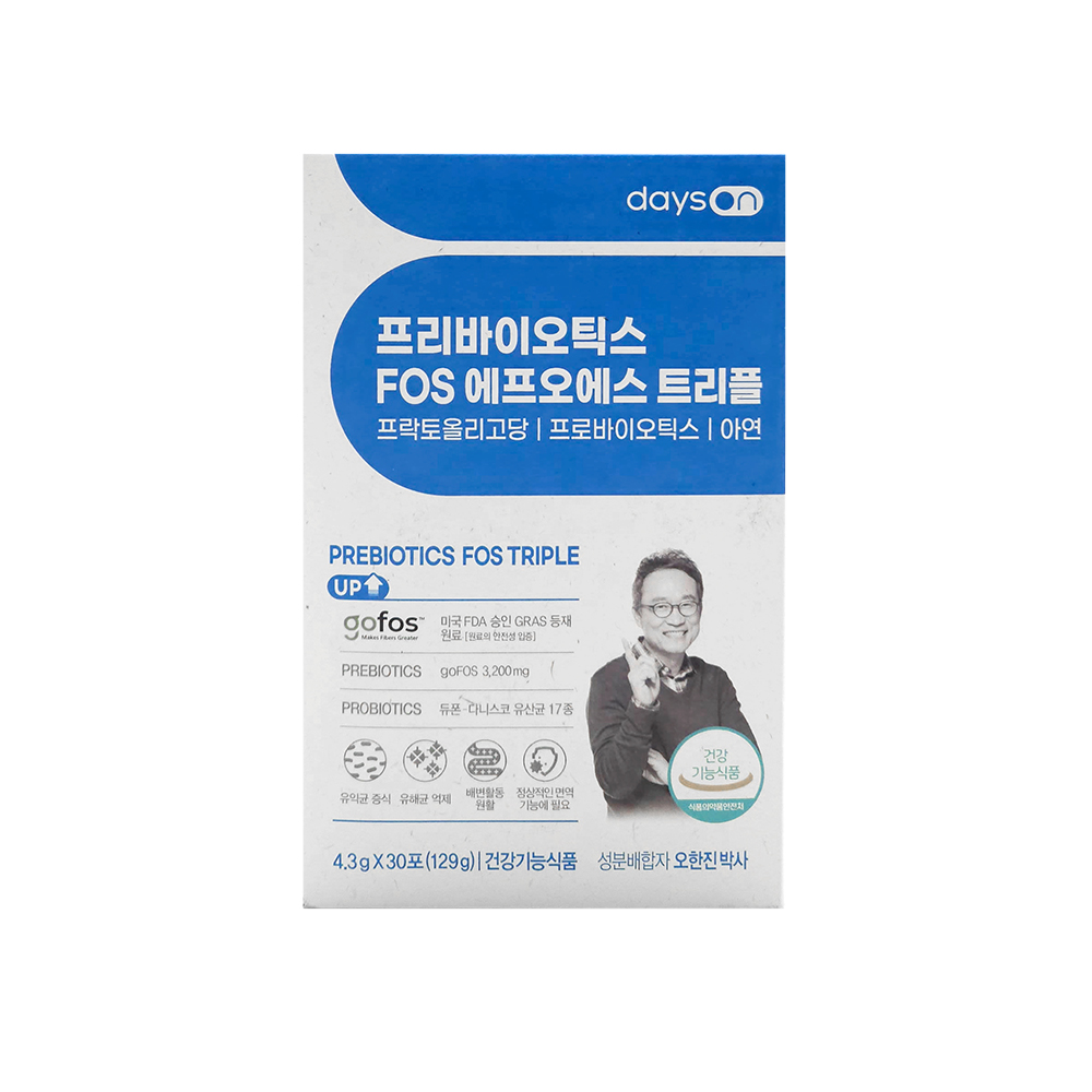 오한진 프리바이오틱스 FOS 트리플 30포 x1박스 데이즈온 : 주식회사 아나이스