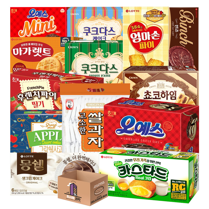 대용량 사무실 간식 과자 세트 13종D4 단체 선물 박스 탕비실 종합 꾸러미 회사 학교 : 냠냠상회.