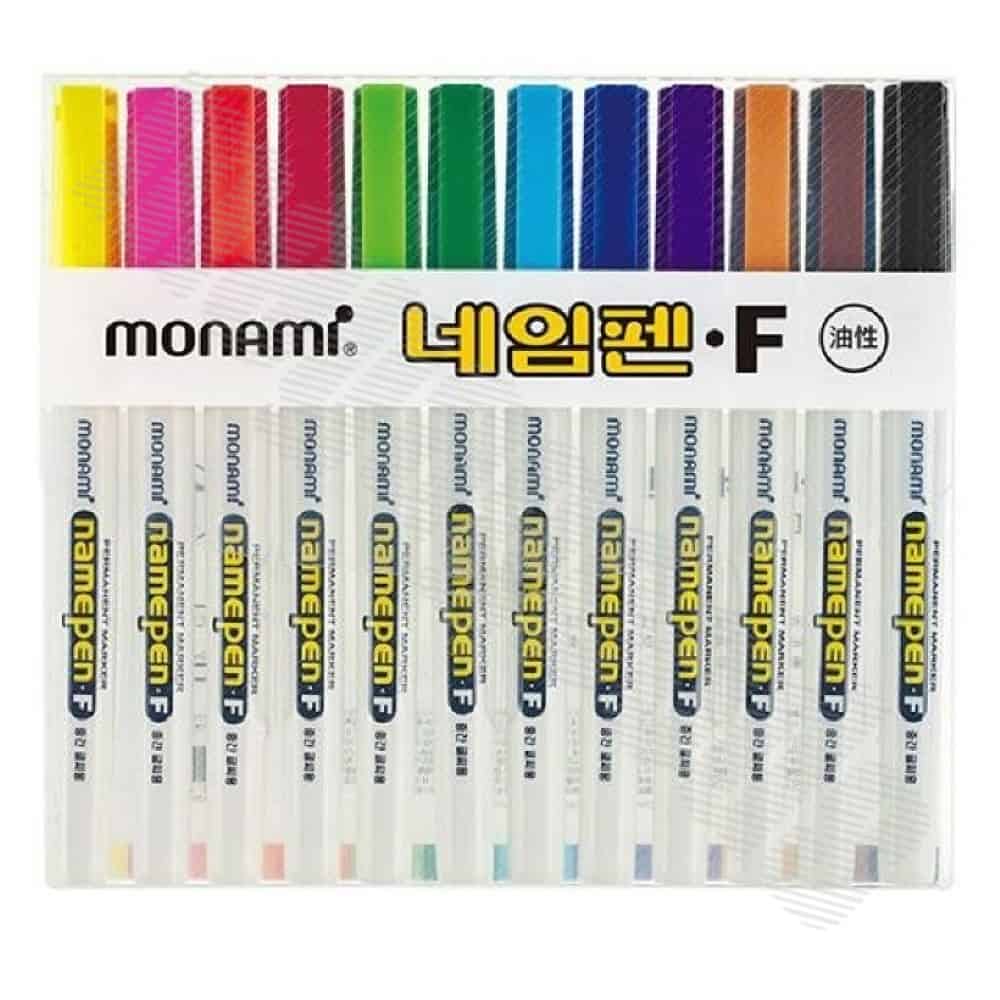 네임펜F 12색 세트 금속펜 고무펜 : 호성리빙