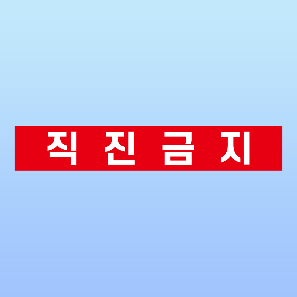 직진금지 경고 부착안내판 교차로 회전구간 출입구 아크릴 전면 인쇄 표지판 300x50mm : ED 스토어
