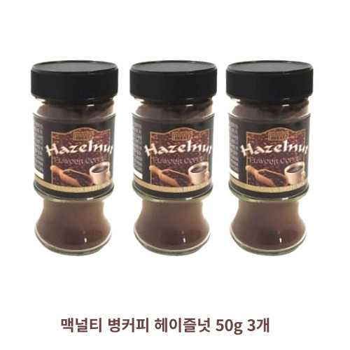 맥널티 병커피 헤이즐넛 50g 3개 인스턴트 블랙커피 아메리카노 향이좋은 부드러운커피 : 루나릭스
