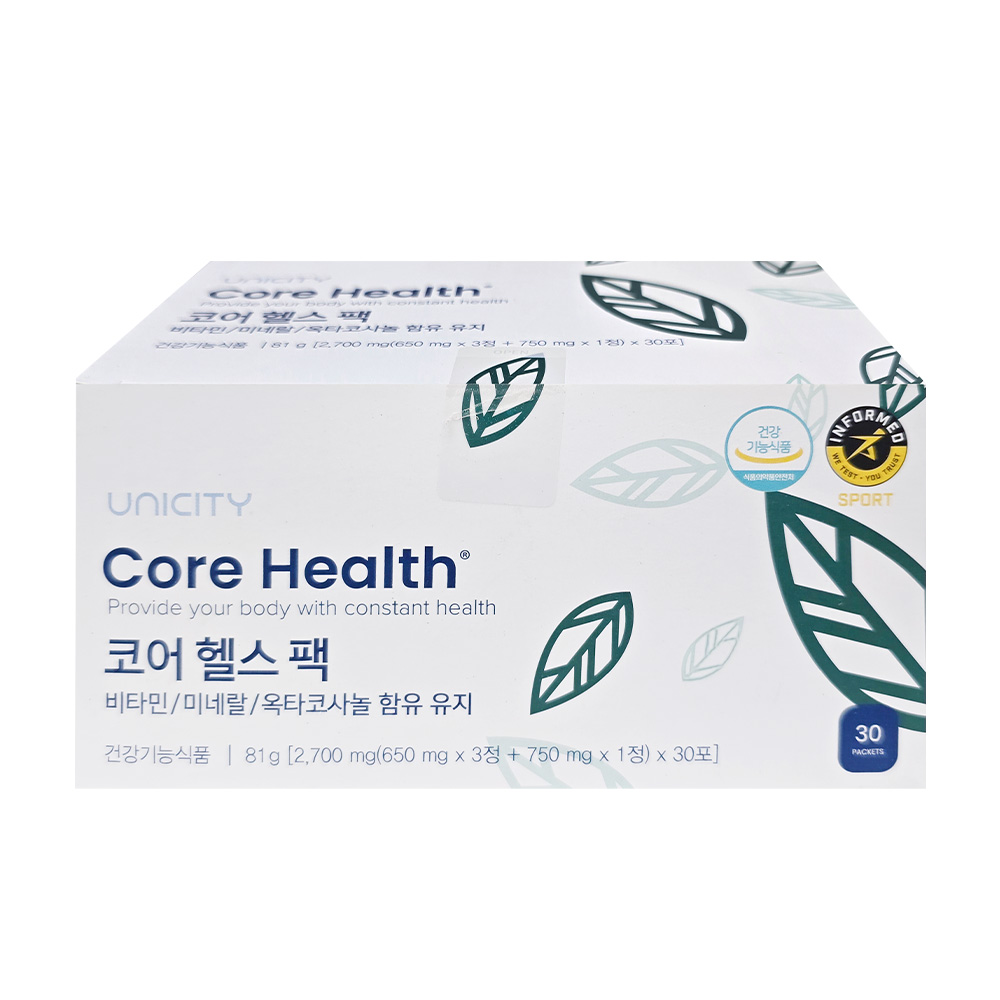 유니시티 코어 헬스 팩 멀티비타민 2700mg 30포, 1개 : 유니웰스