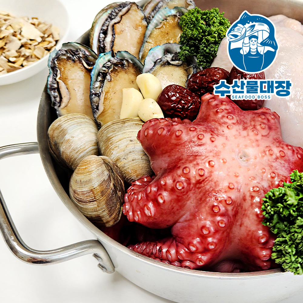 왕문어 해신탕 (생닭,문어,완도 전복,왕새우,생합,통마늘) 초복 중복 말복 삼계탕 : 수산물대장