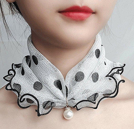 러블리 귀여워 샤랄라 쉬폰 미니 쁘띠 스카프 패션 포인트 : 마미가게