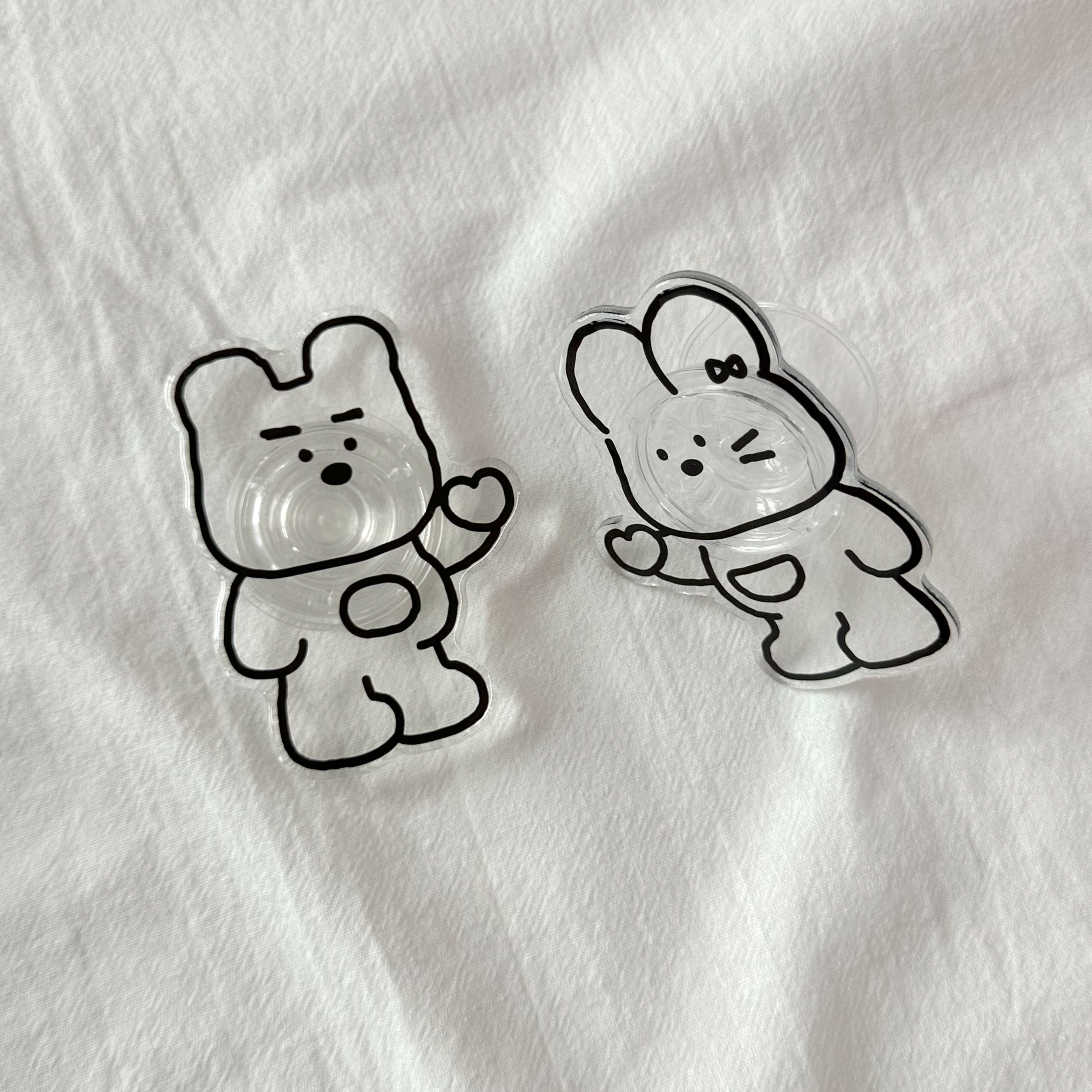 러비 커플 곰토끼 스마트톡 그립 좋은 톡 : 케이스창고