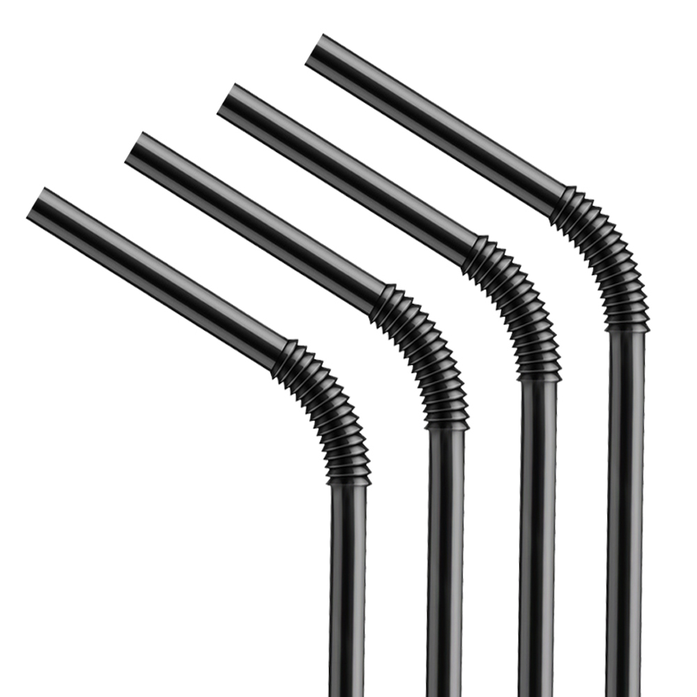 7mm 21cm 주름빨대 개별포장 검정 1봉 500개 : 커피바바 주식회사