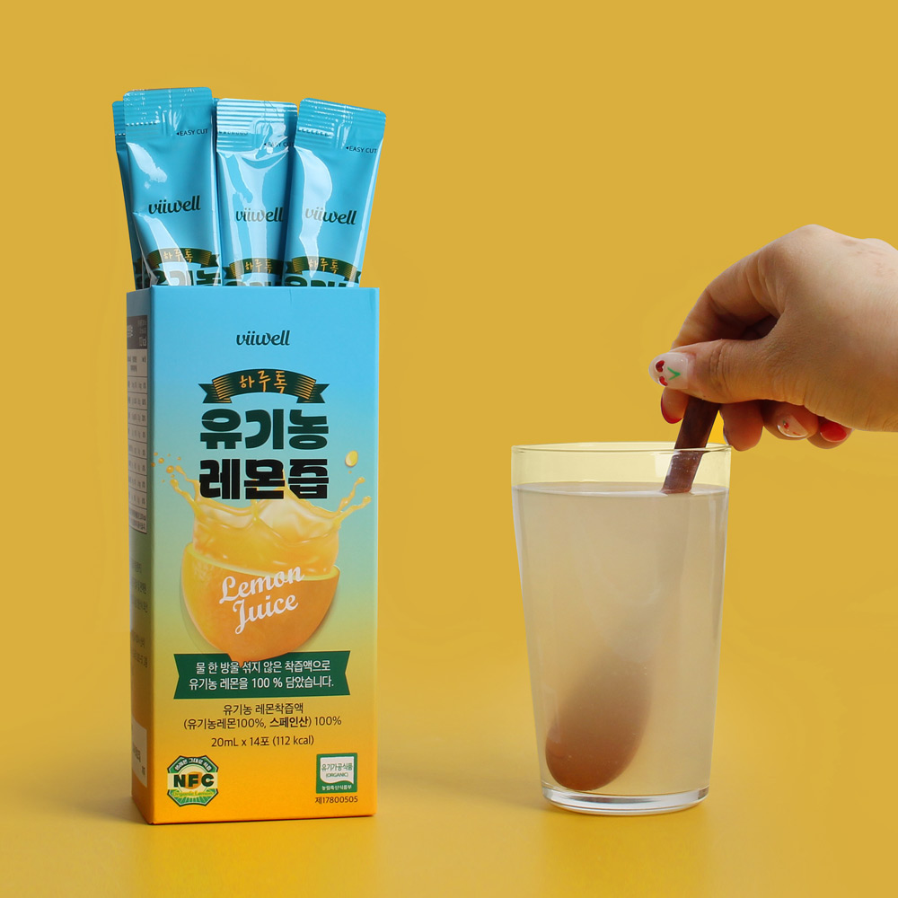 지중해 스페인 유기농 레몬즙 14스틱3박스 100% 껍질포함 NFC 레몬수 원액 알칼리성 : 디딤돌이야기