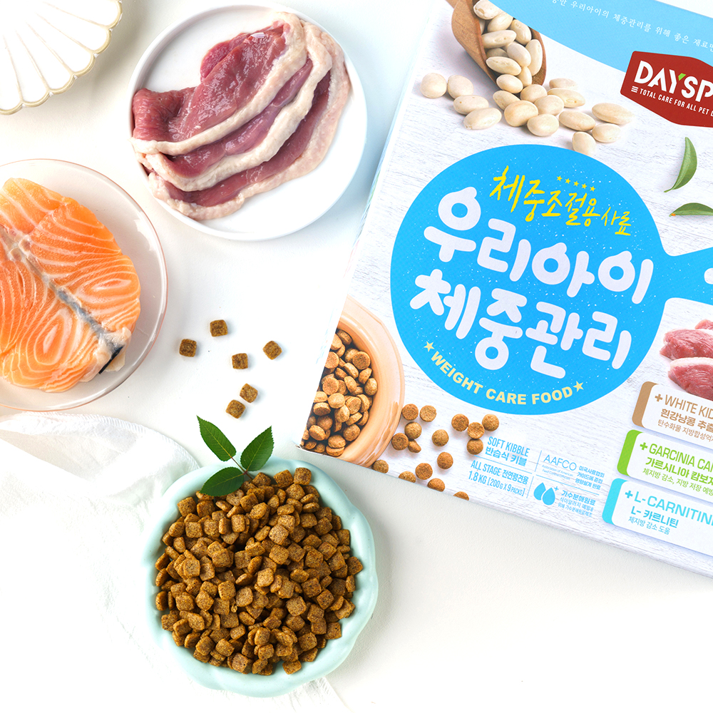 데이스포 우리아이 강아지 반습식 사료 체중관리_연어+오리, 1.8kg, 2개 : 펫클럽