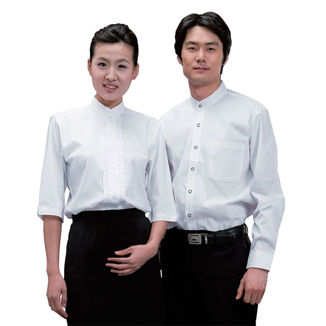 식당 음식점 카페 레스토랑 홀서빙 와이셔츠 유니폼 근무복 상의 : 올가운