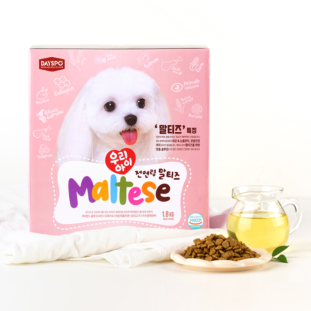 데이스포 우리아이 강아지 반습식 사료 말티즈_연어+오리, 1.8kg, 2개 : 펫클럽