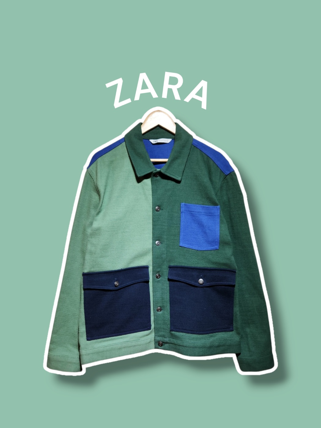 XL/ ZARA 자라 컬러블럭 자켓 : 어쩔티지 세컨핸드샵