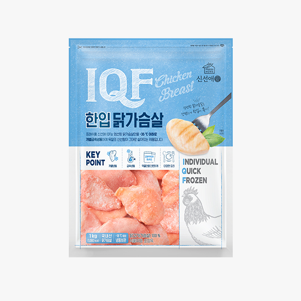 신선애 IQF 한입 생 닭가슴살 1kg X 1팩 / 국내산 급속 냉동 : 랭킹닭컴