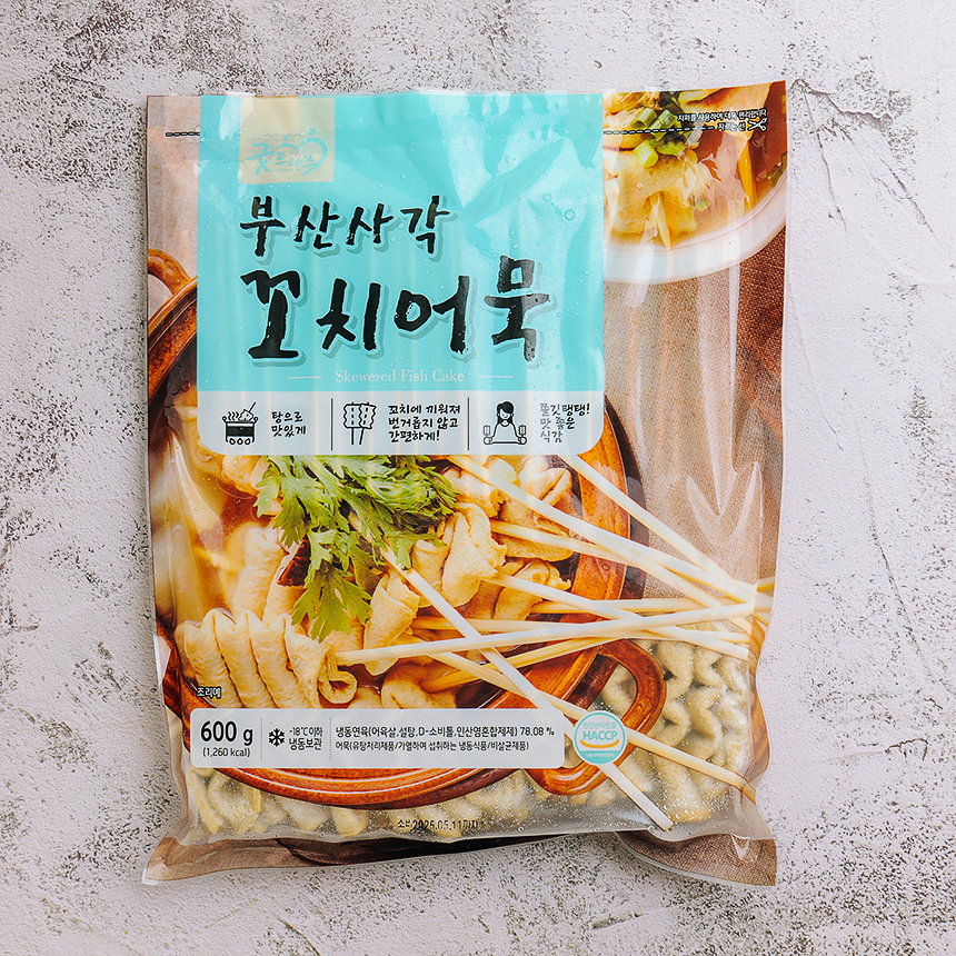 [굿프렌즈] 부산사각 꼬치어묵 600g 상천 꼬지 어묵탕 오뎅탕 오뎅 냉동 업소용 : 바로키친