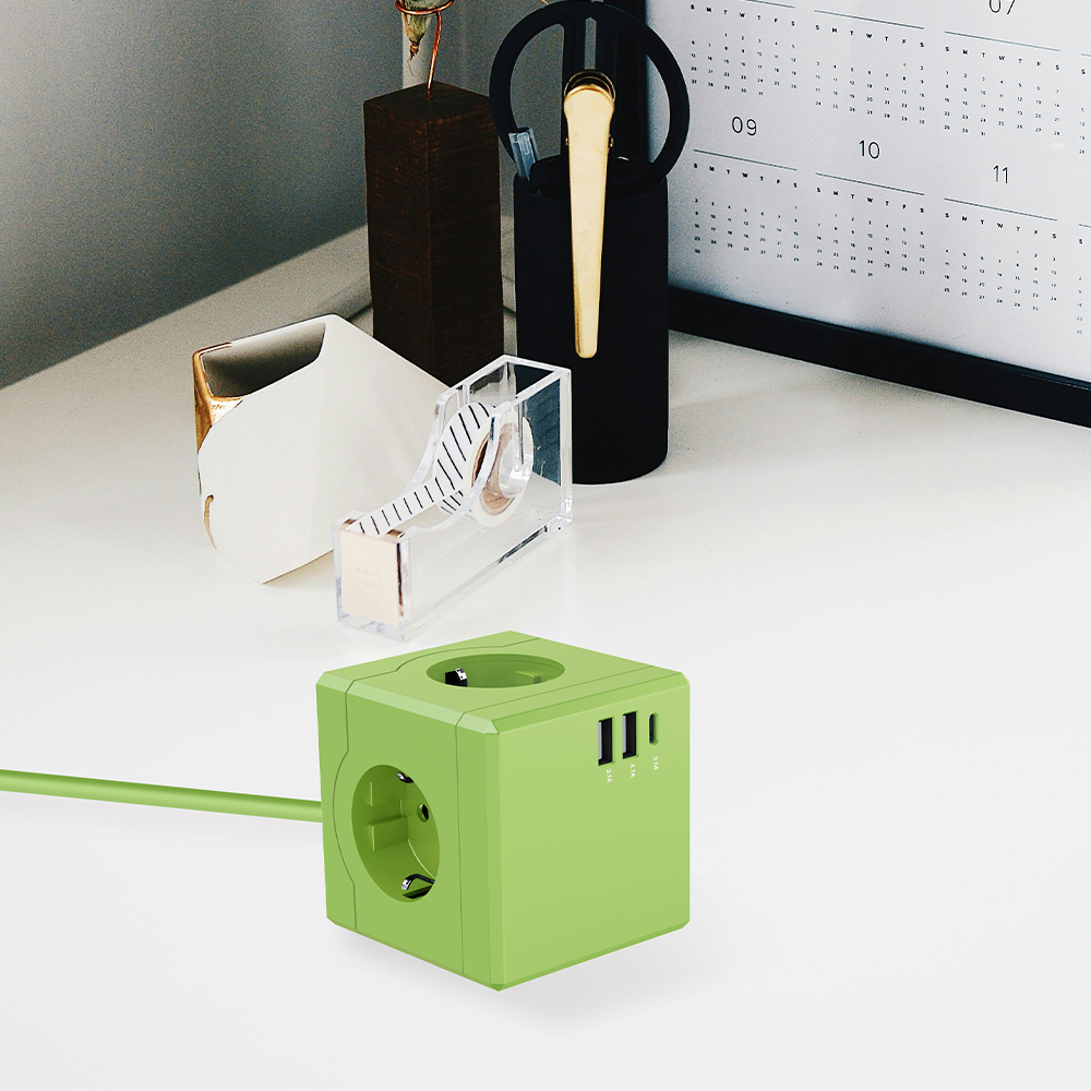 MPG Art01 큐브 고용량 납작멀티탭 USB C타입 충전기 선이없는 무선형 멀티어댑터 : MPG글로벌