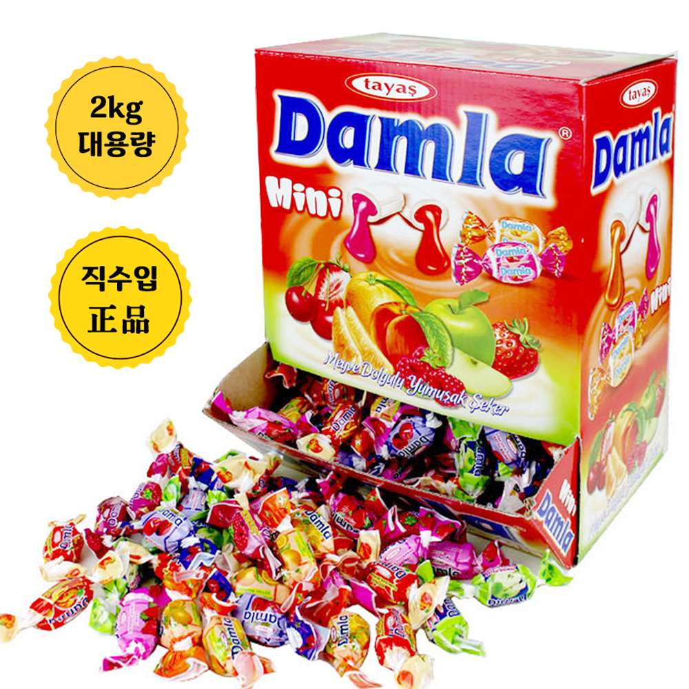 담라 어쏘티드 소프트 과일맛 사탕 2KG 대용량캔디 종합사탕 : 베스트리뷰몰