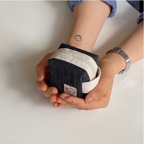 [해달상점] mini Cube Pouch (Denim) 데님 미니 큐브파우치 : 마인띵스