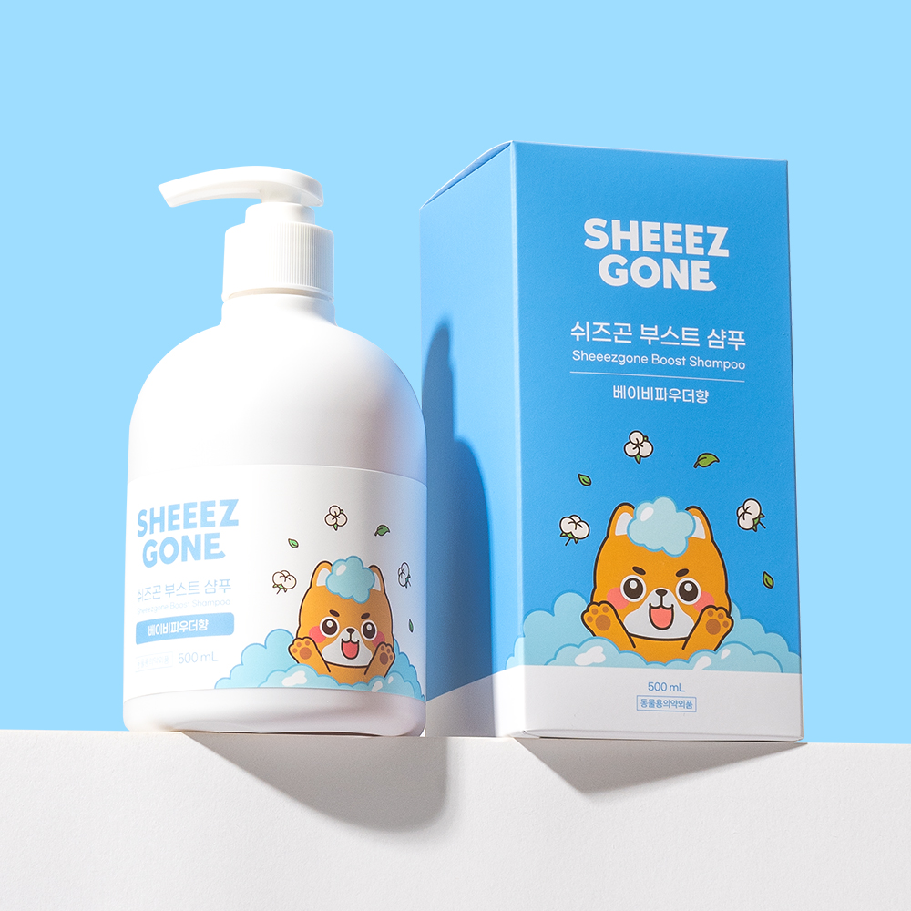 쉬즈곤 부스트 샴푸 베이비파우더향 500ml 강아지 반려동물 스킨 윤기케어 : 쉬즈곤 스토어