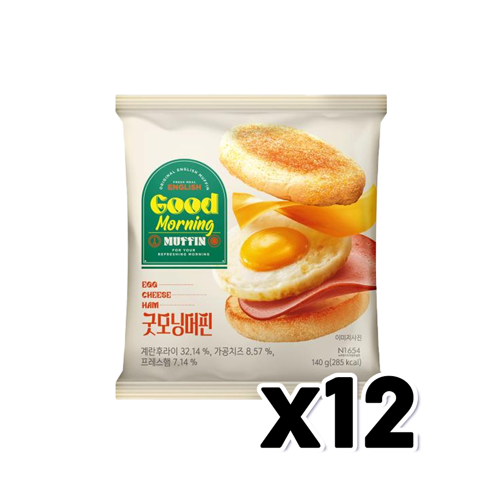 잉글리시 굿모닝머핀 베이커리간식 140g x 12개 : 블리스원샵