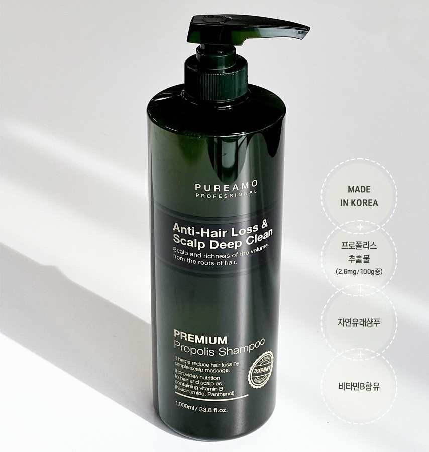 퓨리에모 프로폴리스 약산성 대용량 탈모샴푸 두피케어 자연유래 샴푸 1000ml : pureamo