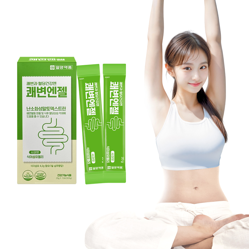 일양약품 쾌변엔젤 식이섬유젤리 쾌변과 식후 혈당관리에 도움을 줄 수 있음 사과맛 4박스 (60포) : 닥터바이오