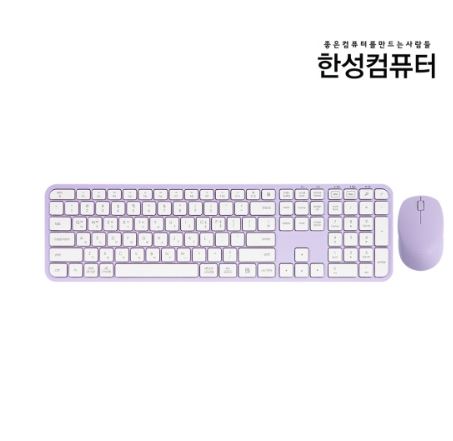 한성컴퓨터 무선 저소음 키보드 사무용 조용한 파스텔톤 슬림 무소음 키보드 마우스 세트 : 담고마켓