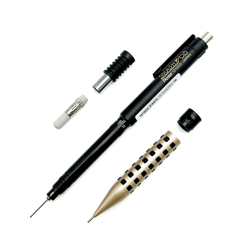 펜텔 스매쉬 키테라 한정판 샴페인골드 실버 골드블랙 고급샤프 0.3MM(가죽케이스 포함) : 미스터펜
