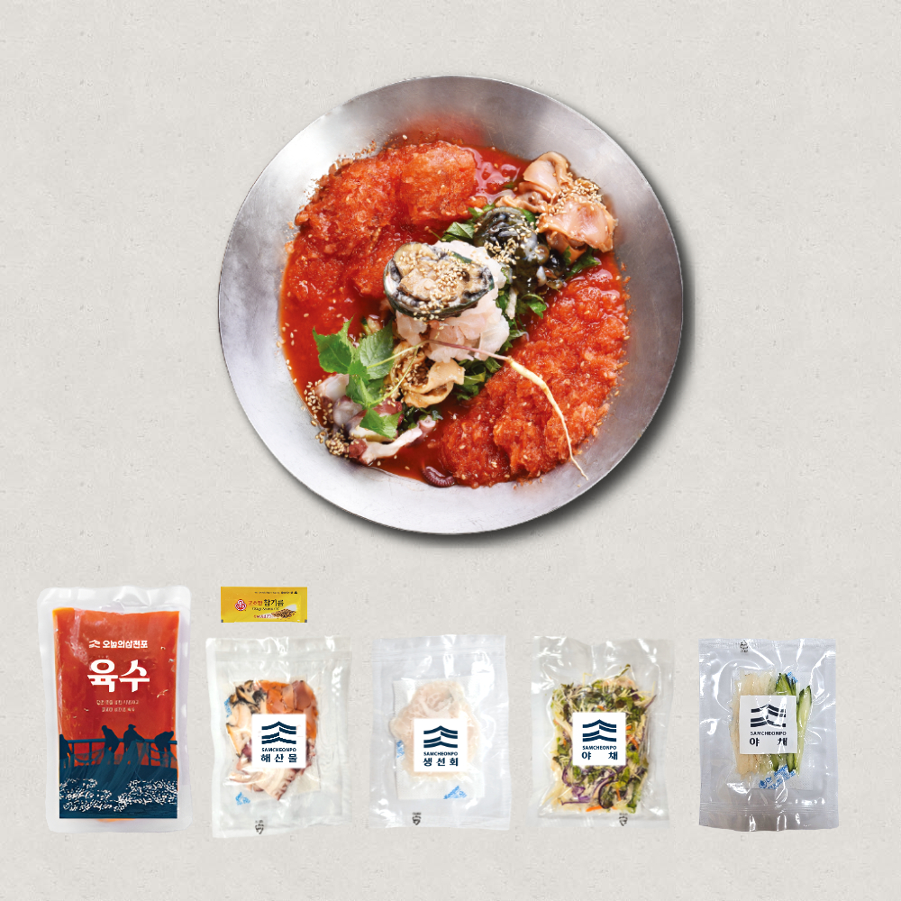 삼천포맛집정서방 선상물회 모듬물회 문어물회 자연산 문어 광어회 전복 피꼬막 밀키트 : 오늘의삼천포