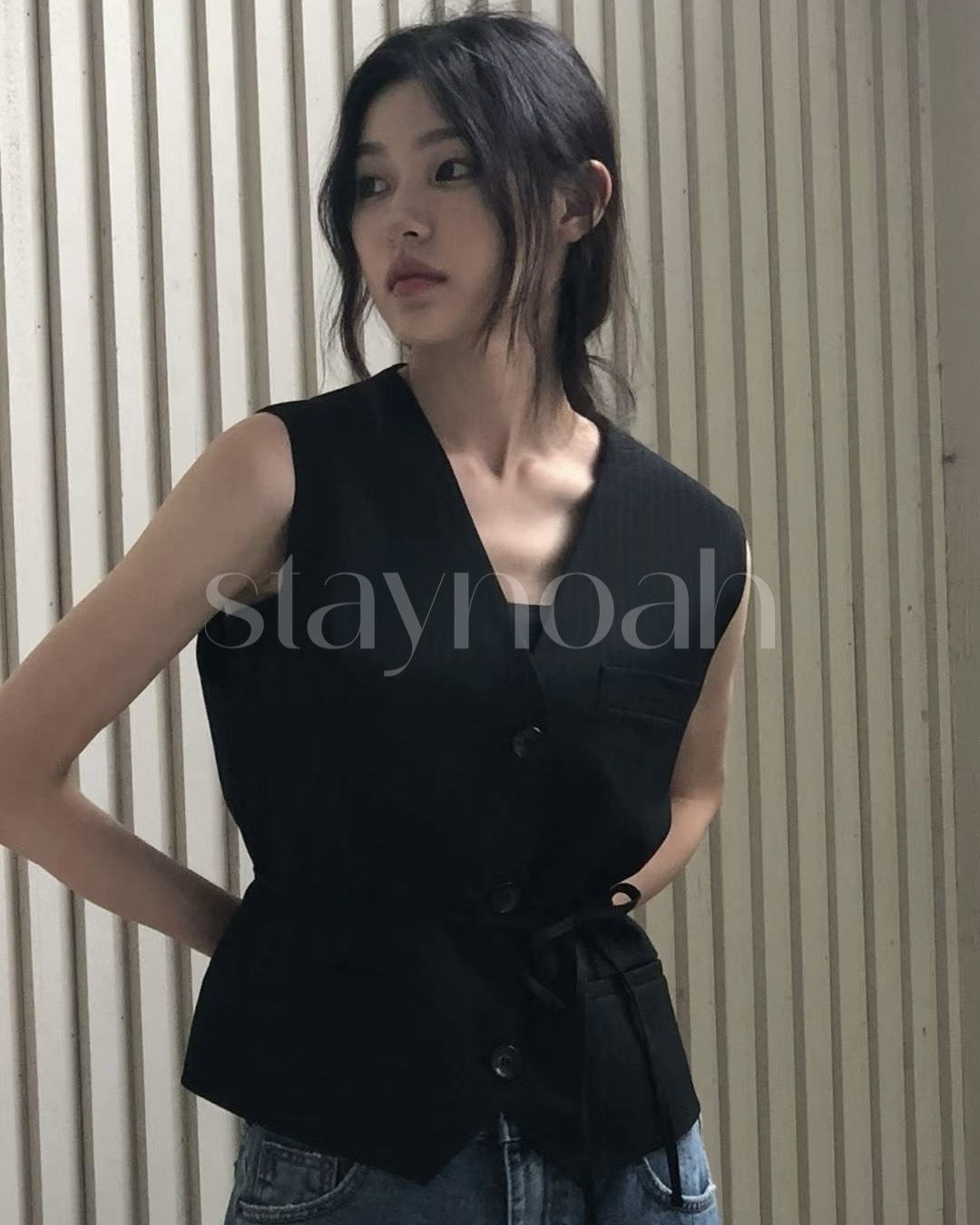 (차콜 당일) repeller 리펠러 포그 스트라이프 베스트 V넥 민소매 조끼 (2c) : 스테이노아
