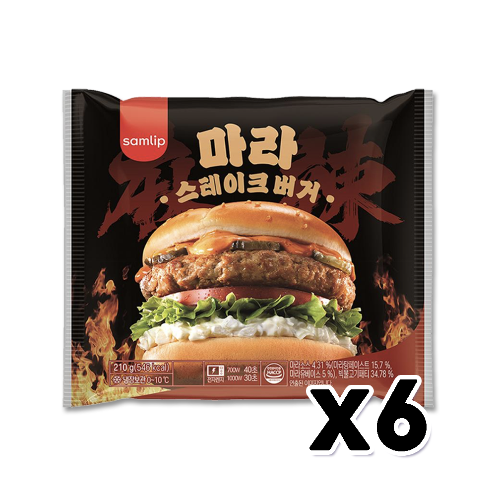 마라 스테이크버거 베이커리빵 210g x 6개 : 블리스원샵