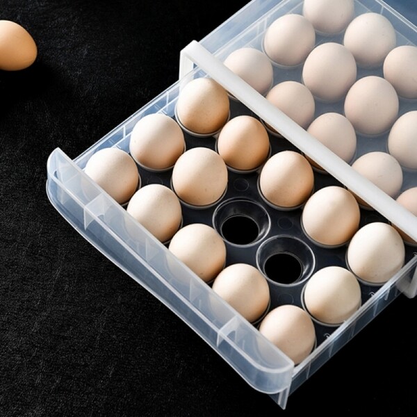 대용량 30구 계란 보관함 수납 서랍 30구 케이스 달걀 정리함 계란 트레이 : 두번째 공간