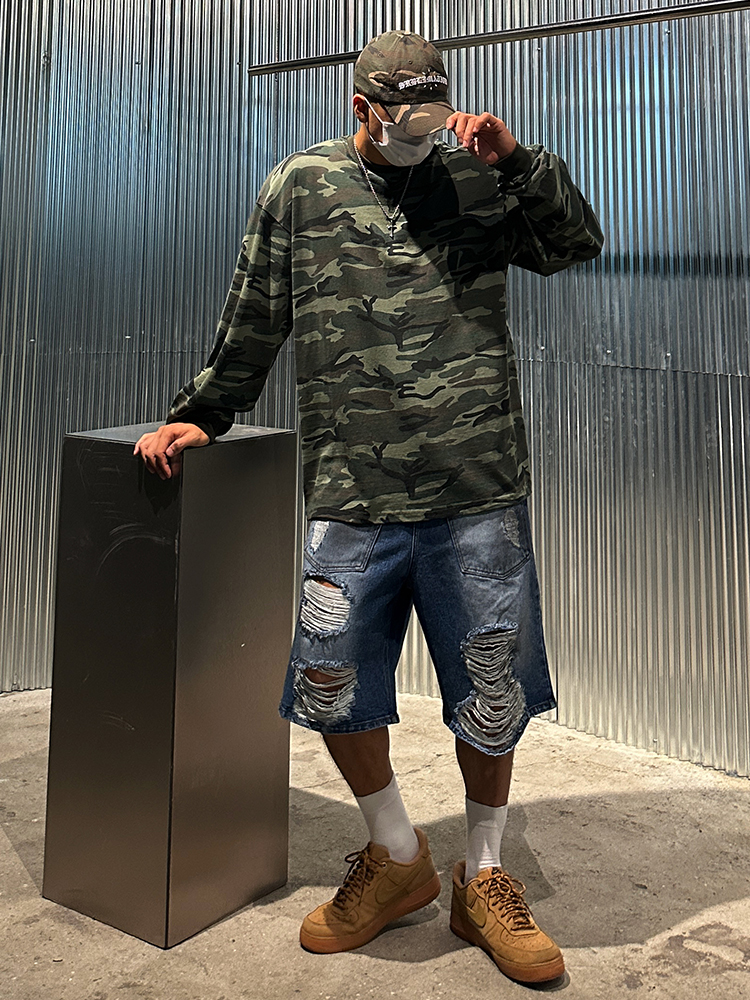 밀리터리 카모 박스 긴팔티 2COLOR 빅사이즈 짐웨어 도프룸 : 도프룸