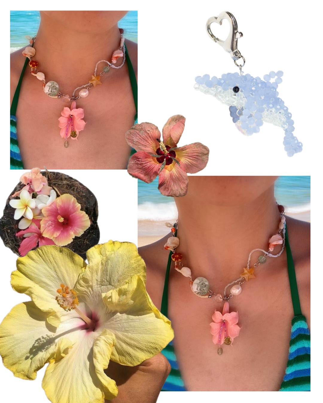 [단 하나] 트로피컬 플라워 목걸이 tropical flower necklace (coral) : 마스마스MarsMars