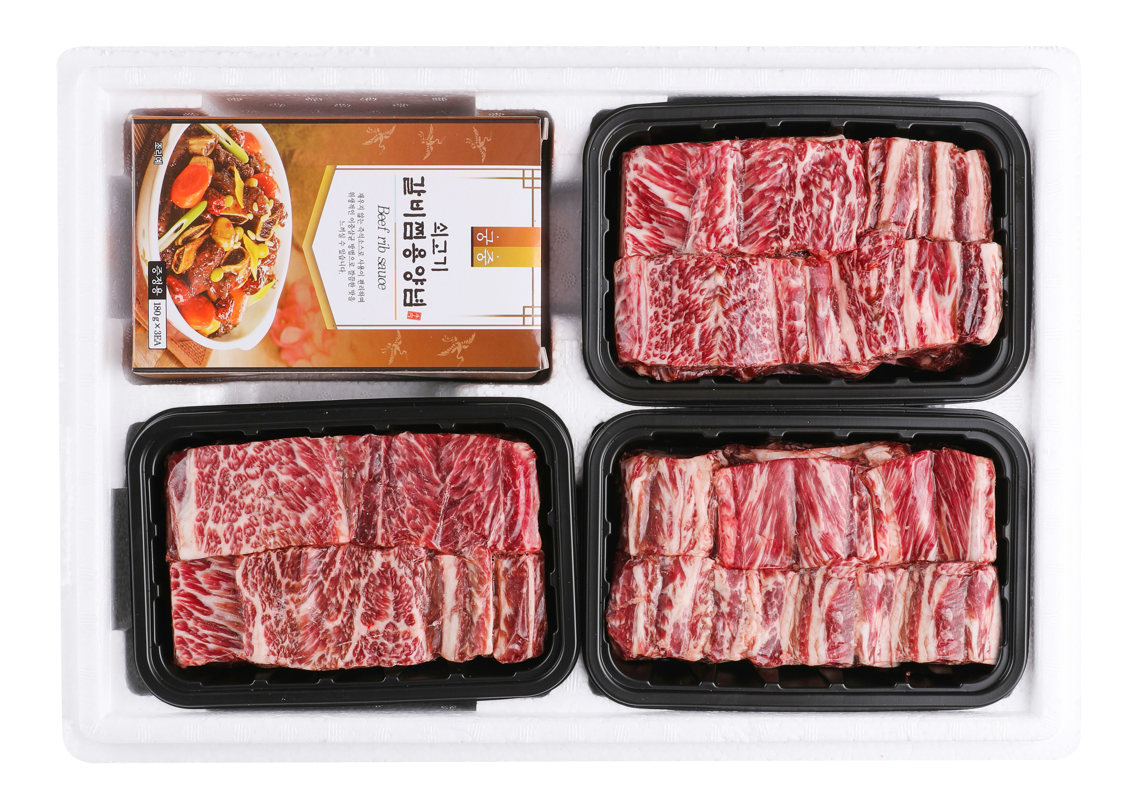 [고산농협] 1등급이상 한우 암소 갈비세트 1호 (냉동) (암소갈비 700g x 3, 양념장) : 고산농협