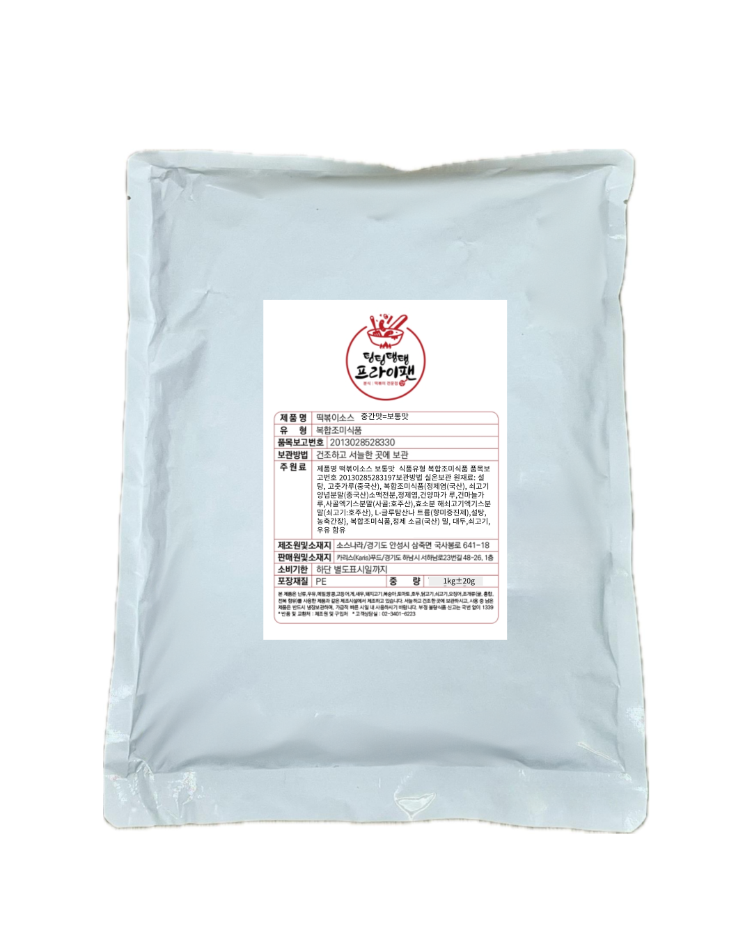 떡볶이 소스 1kg 팅팅탱탱프라이팬 즉석 떡볶이 업소용 대용량 분식 식자재 : 카리스푸드몰