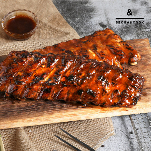 서가앤쿡 오리지널 바베큐 폭립 400g 1팩+1팩 바비큐 등갈비 돼지갈비 쪽갈비 홈파티 : 푸드얍