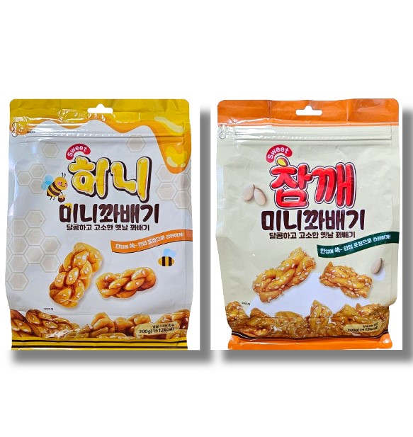 허니 참깨 미니꽈배기 2종 300g : 사러과자몰