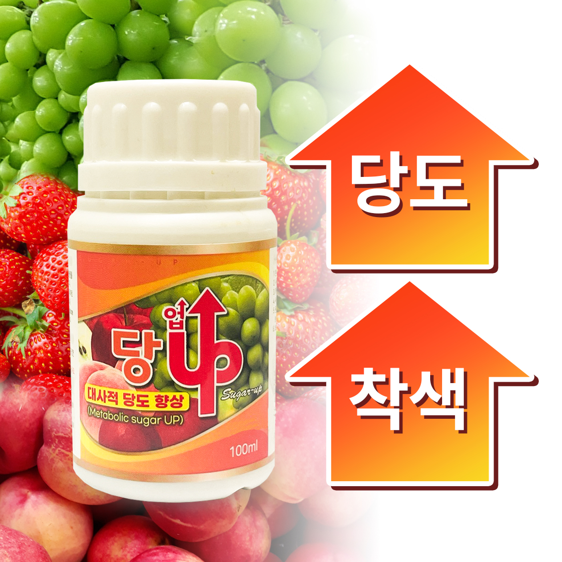 당업 100ml 당도향상 당도증가제 색깔 착색 샤인머스켓, 포도, 딸기 당도증가 웃자람방지 : 라파아그로
