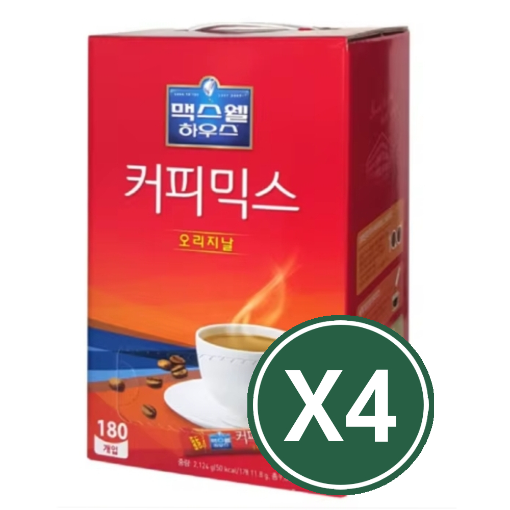 맥스웰하우스 오리지날 커피믹스 180개입 X 4개 : 똑디딴디