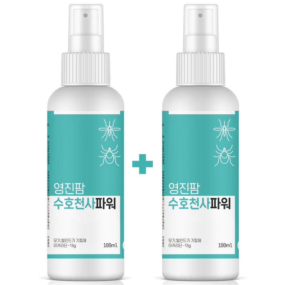 1+1 수호천사파워 100ml 모기기피제 이카리딘15% 진드기 모기 퇴치제 유아 임산부 : 영진팜