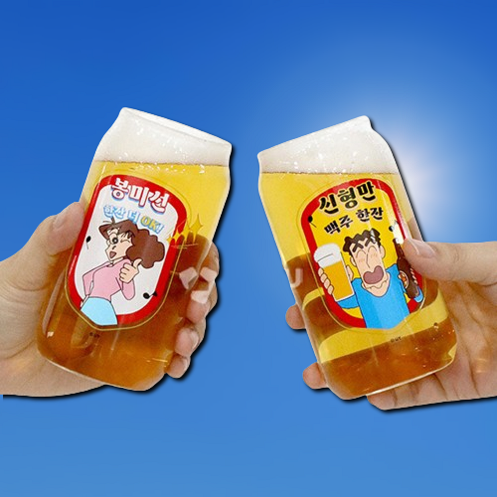 짱구 맥주잔 캐릭터 유리컵 2p 세트 커플 친구 선물 신형만 & 봉미선 : 꼭대기몰