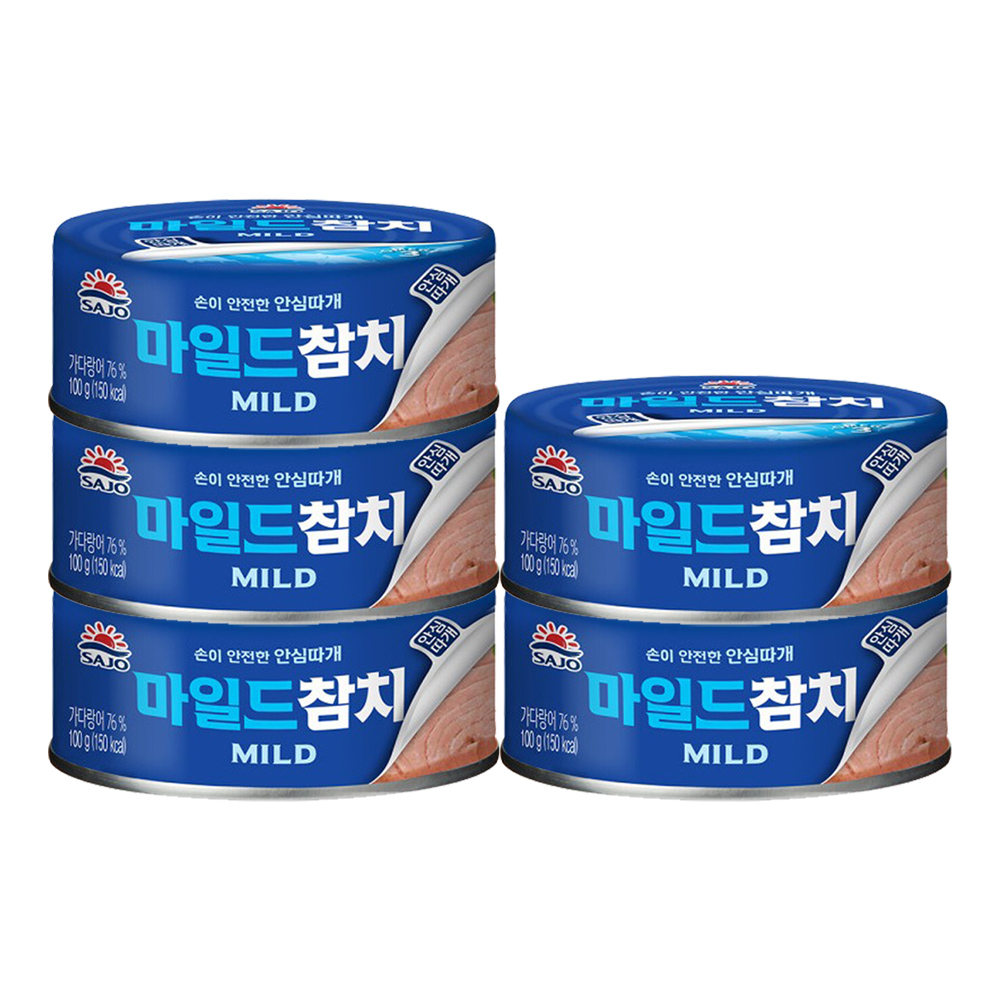 사조 마일드 참치 100g 5개 / 안심따개 참치캔 통조림 : 인터랜드