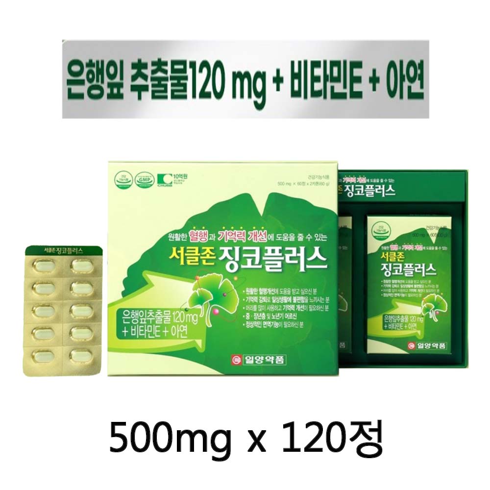 징코 플러스 120정 은행잎추출물 비타민E 아연 : 동행몰